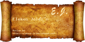 Elekes Jolán névjegykártya