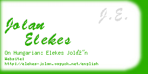 jolan elekes business card